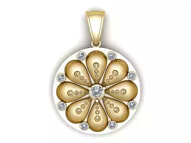 Golden Flower Pendant 3D Printable Model