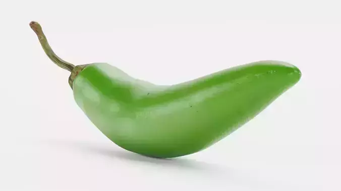Green Chilli Pepper - Realistic Hot Food Prop 3D model 3