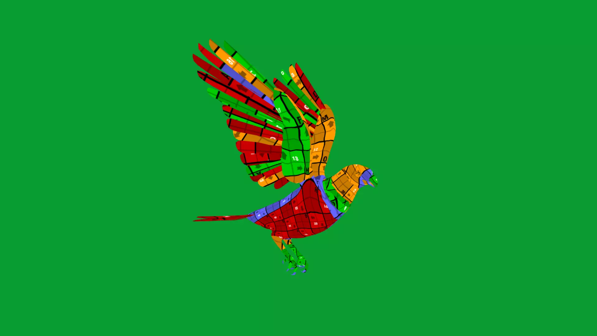 Eurasian Goshawk Bird Low-poly 3D model_25