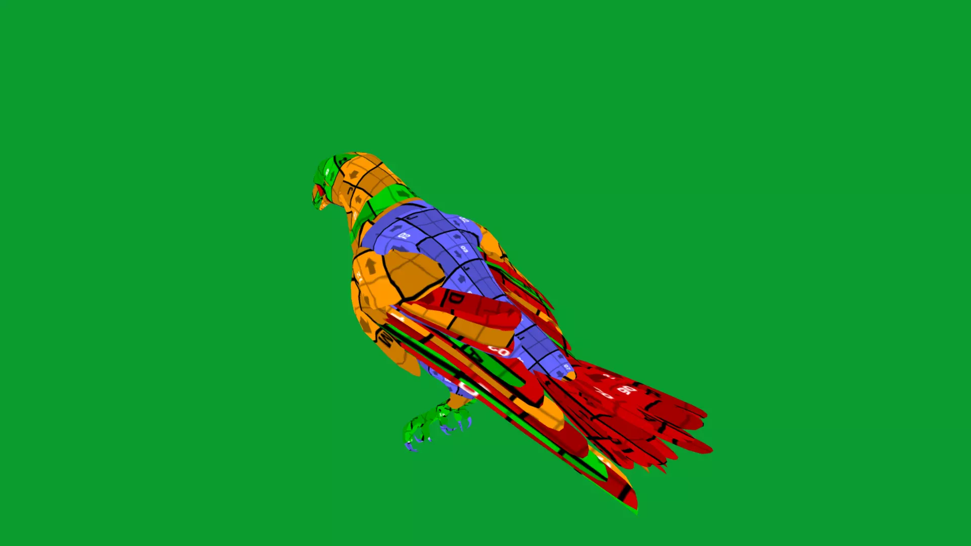 Eurasian Goshawk Bird Low-poly 3D model_28