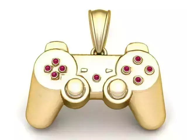 Gold Game Controller Pendant 3D Printable