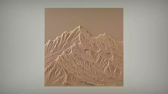 Snow Mountain Landscape Wall Art 3D STL Model