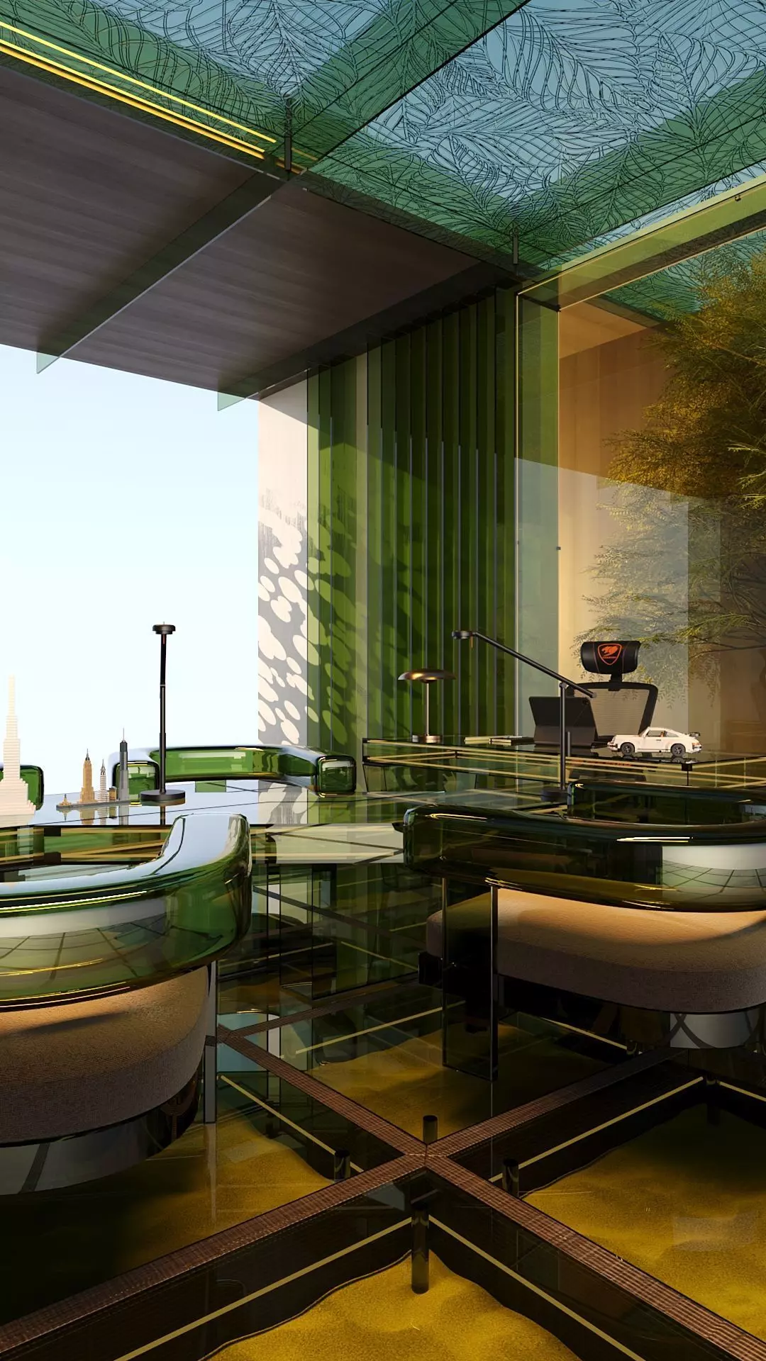 GLASS MEETING ROOM and OFFICE 3D model