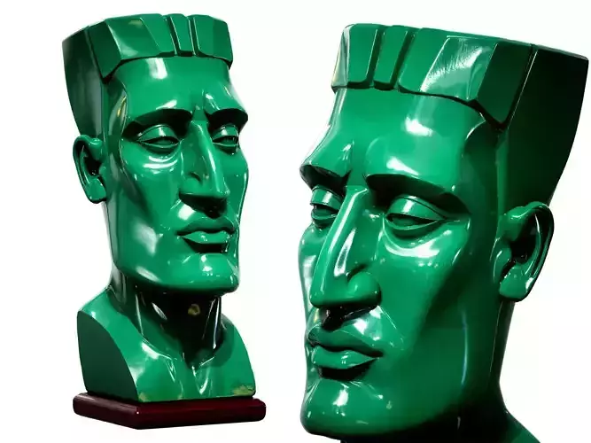 Decorative Malachite Geometric Male Statue 3D Print Ready