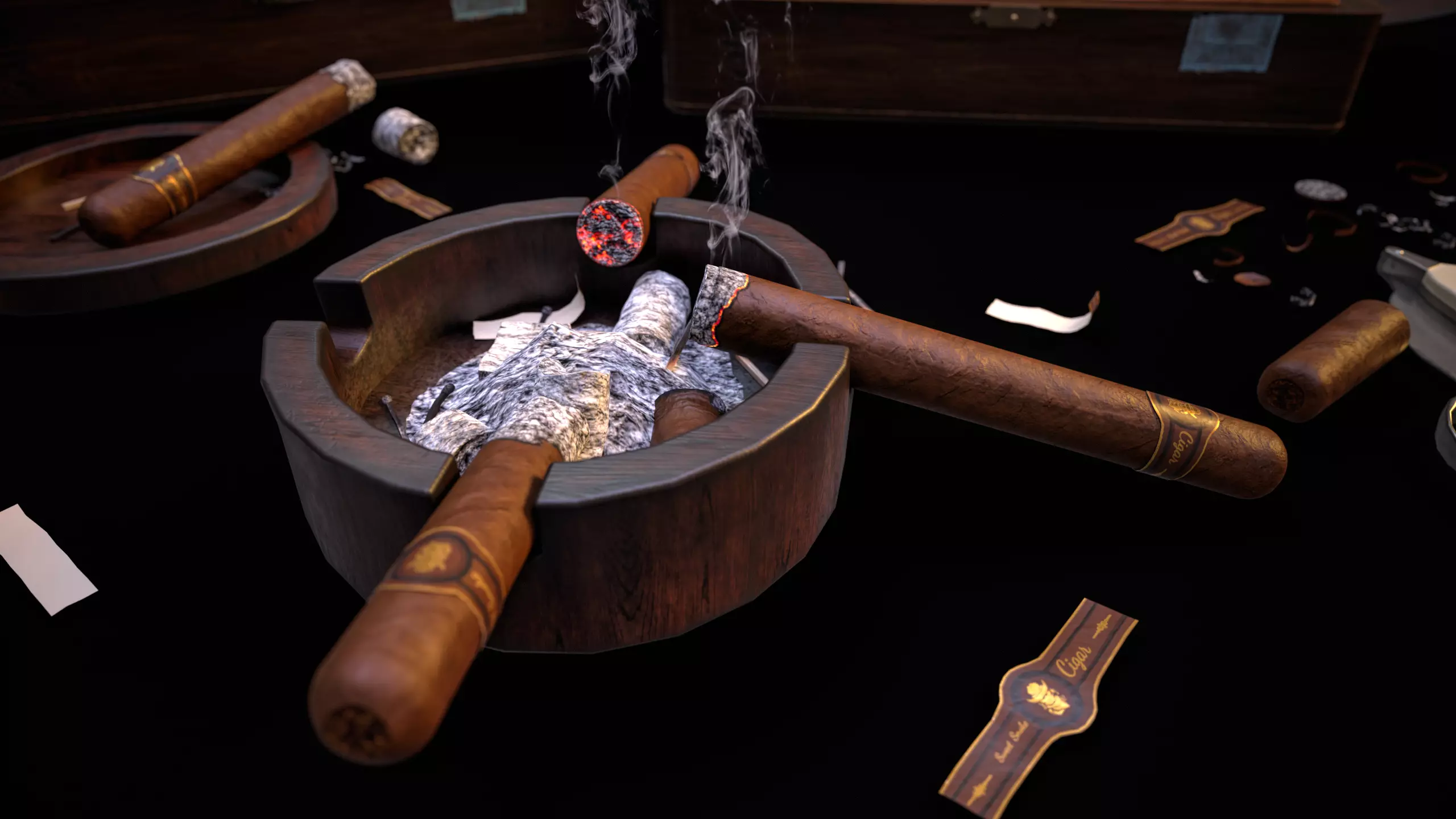 Smoking Set-01 Low-poly 3D model_7