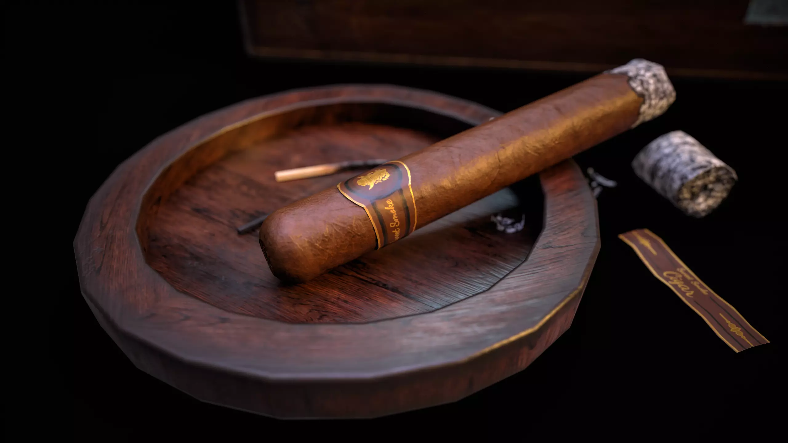 Smoking Set-01 Low-poly 3D model_12