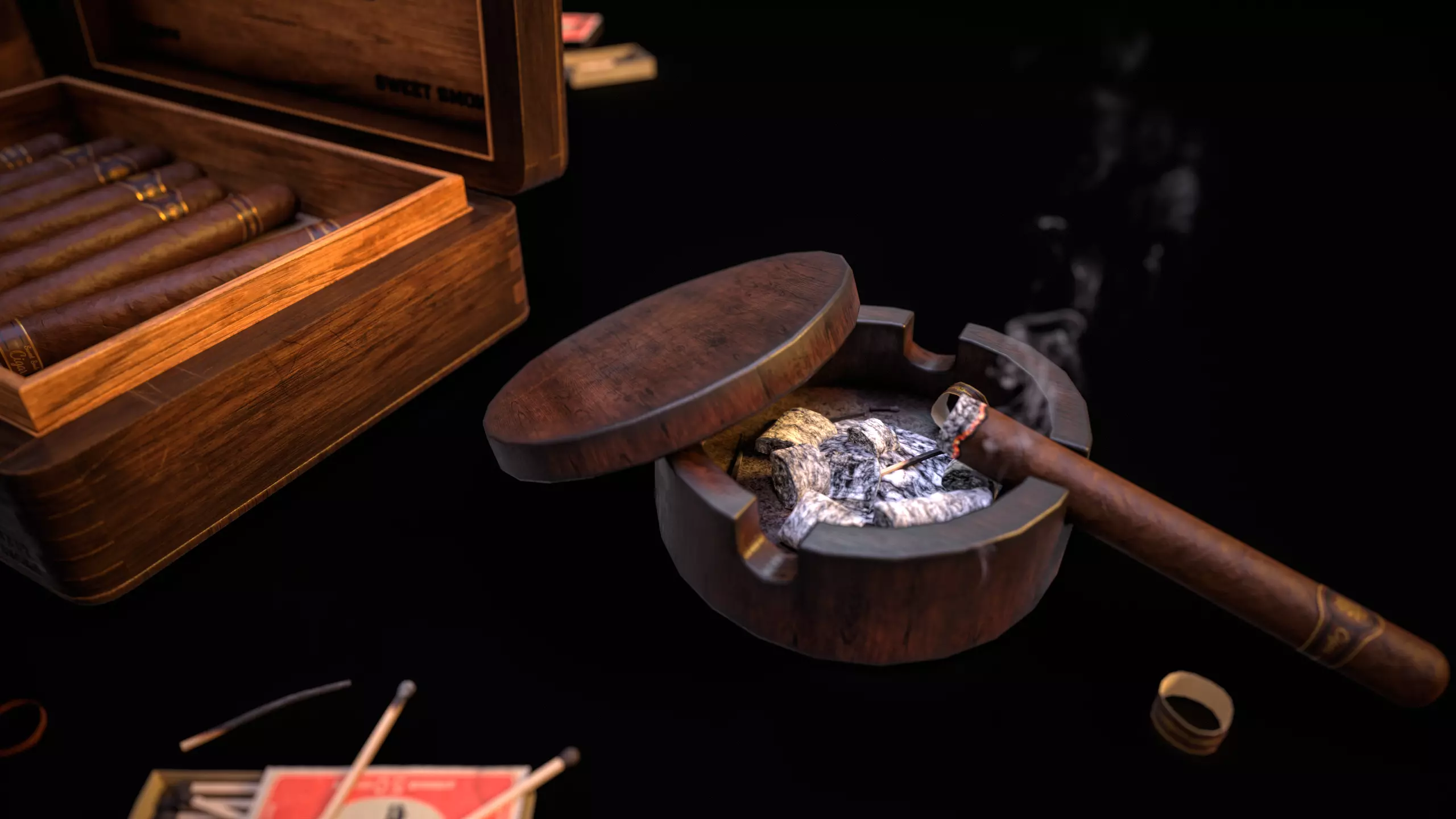 Smoking Set-01 Low-poly 3D model_5