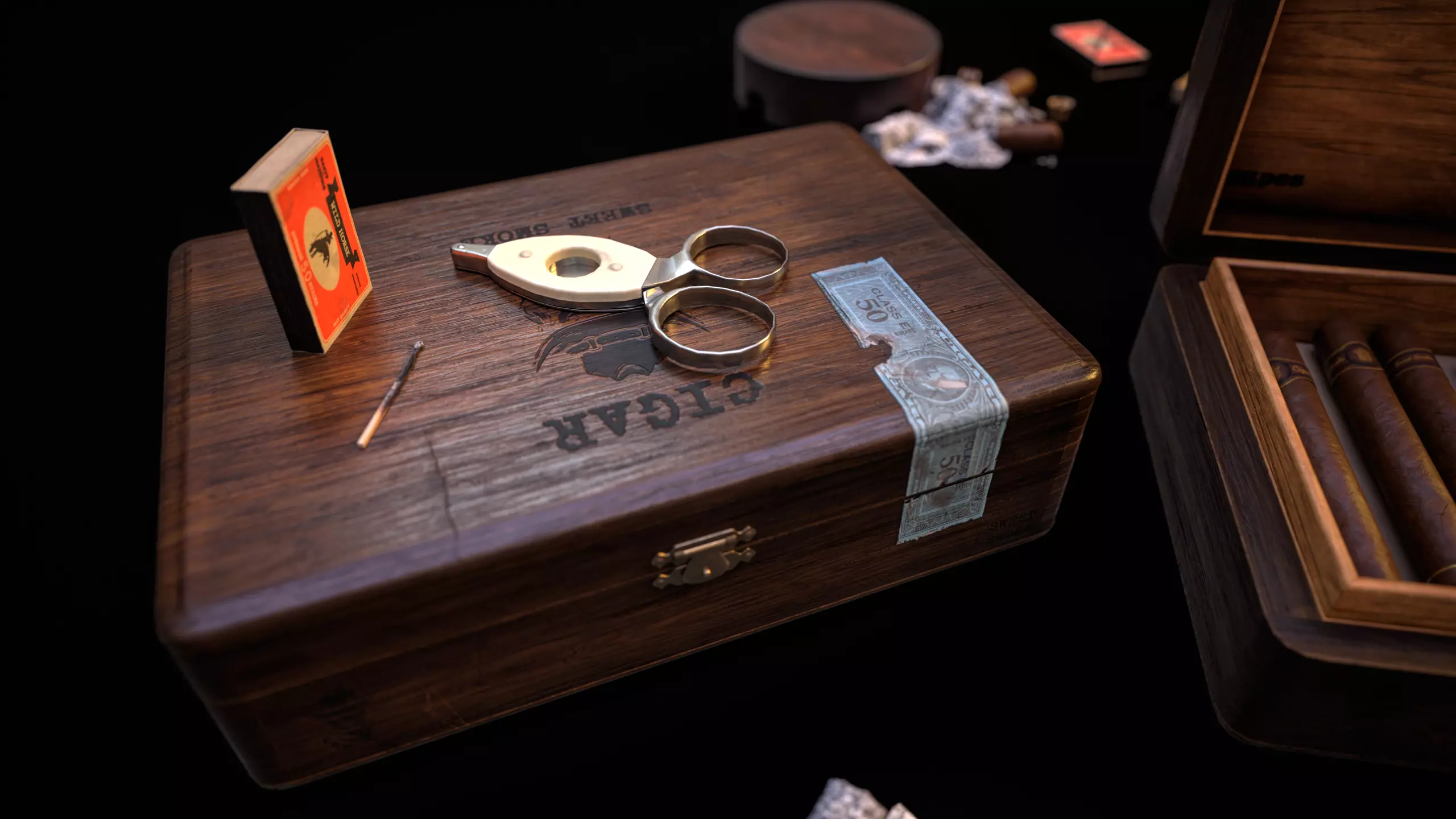 Smoking Set-01 Low-poly 3D model_4