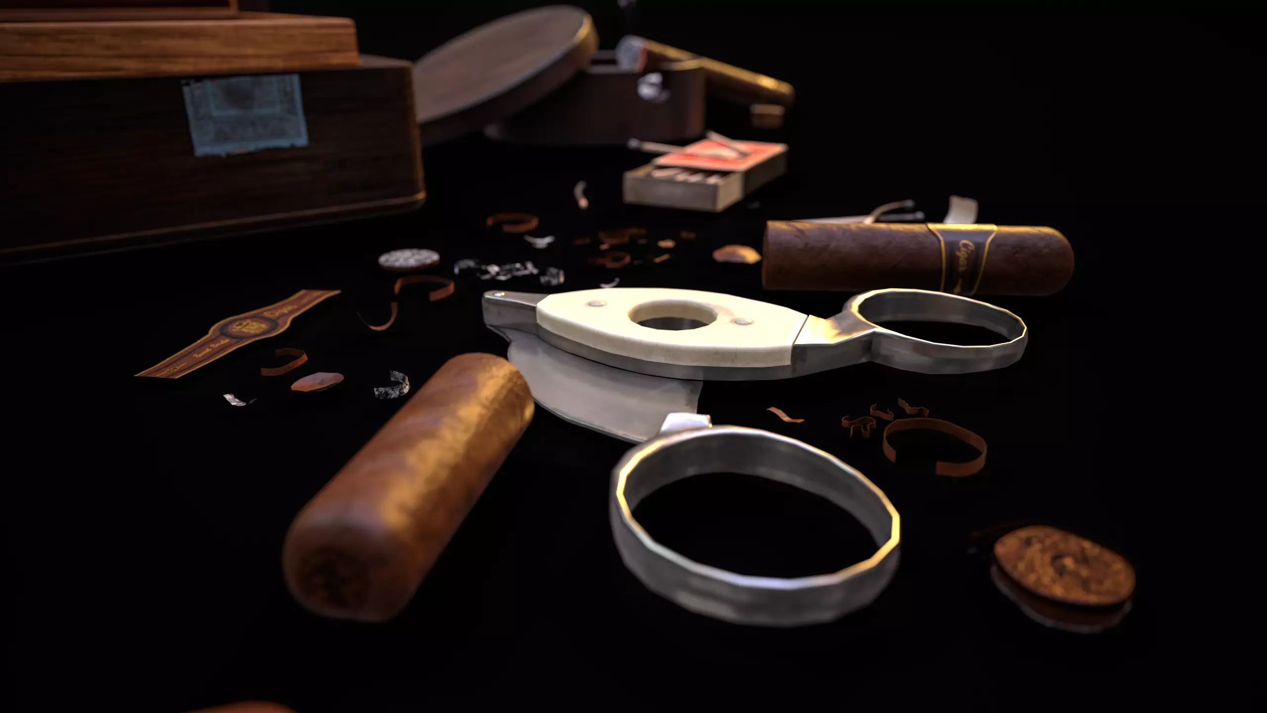 Smoking Set-01 Low-poly 3D model_9