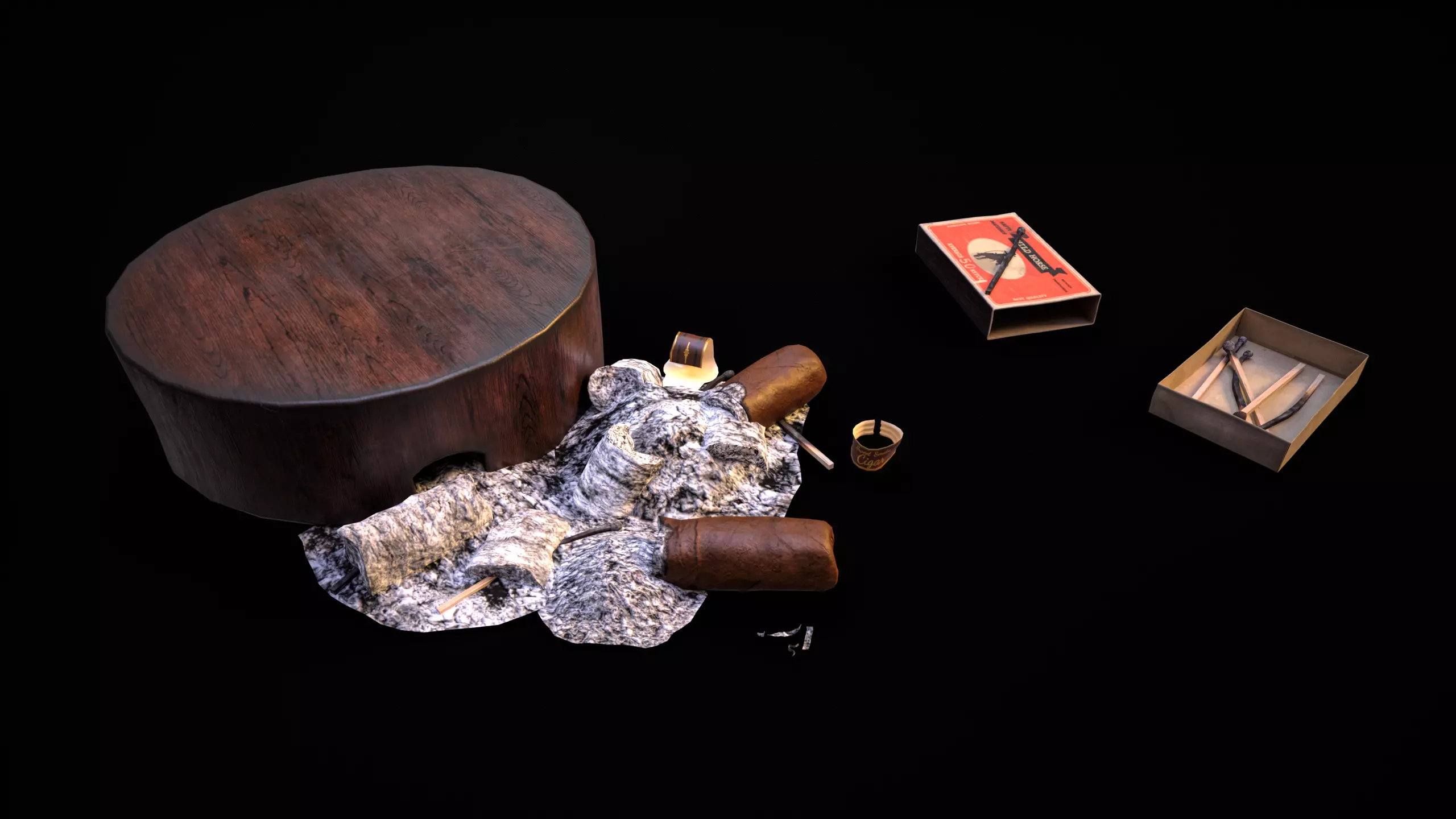 Smoking Set-01 Low-poly 3D model_6