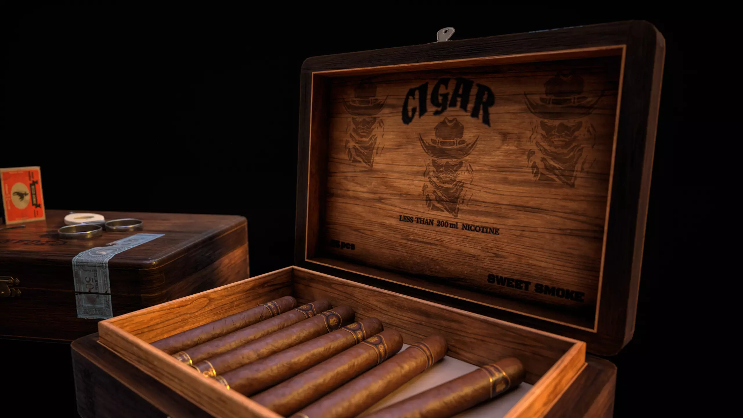 Smoking Set-01 Low-poly 3D model_10