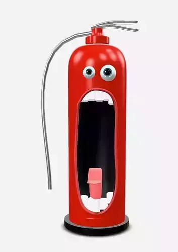 Cartoon Fire Extinguisher Character 3D Model