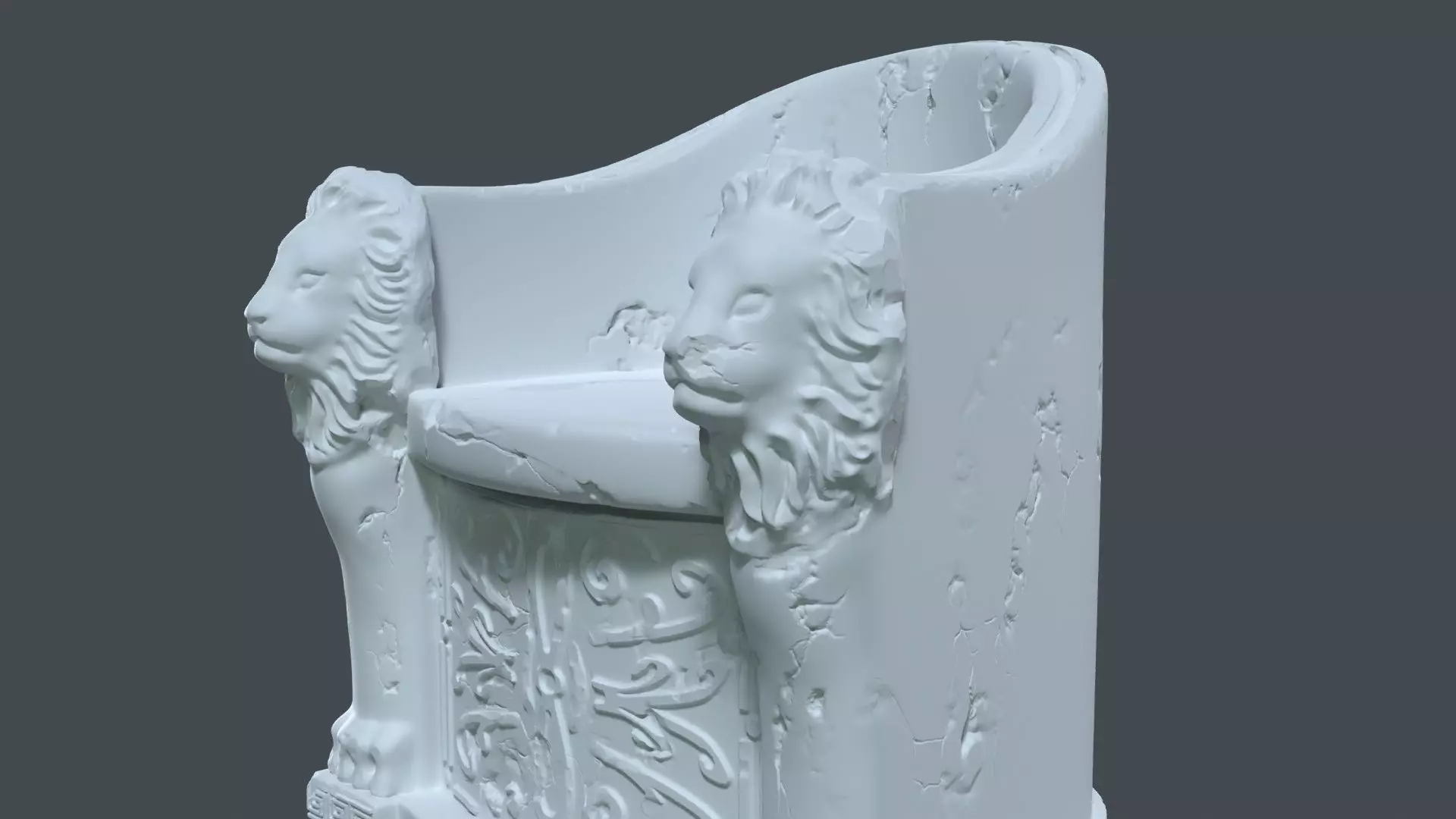 Roman Stone Lion Chair 3D print model