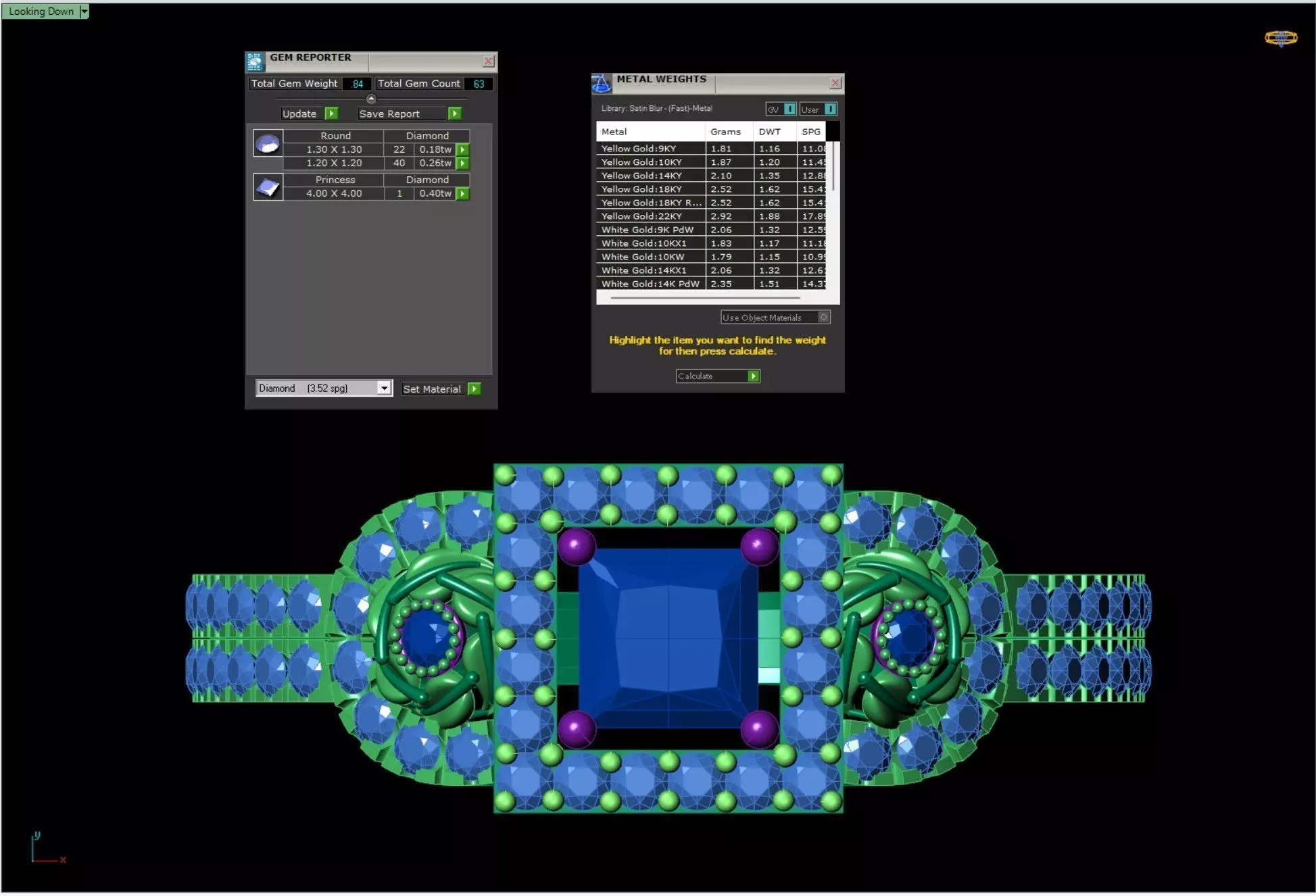 Three-Stone Cluster Ring Princess Halo Pave CAD File 3D print model_10