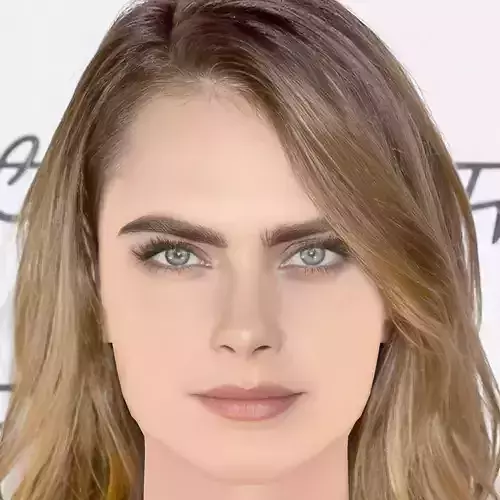 Cara Delevingne Head - No Hair - Low poly head for game Low-poly 3D model