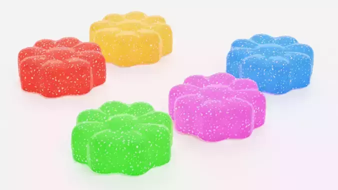 Gumdrops V3 - Flower Jelly Candy 3D model 6