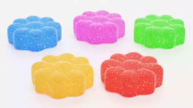 Gumdrops V3 - Flower Jelly Candy 3D model 2