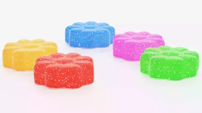 Gumdrops V3 - Flower Jelly Candy 3D model 7