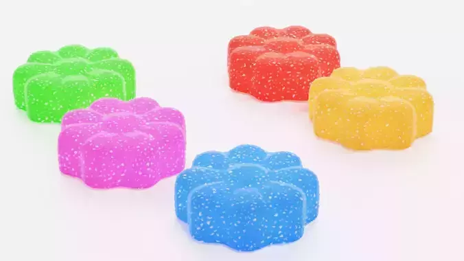 Gumdrops V3 - Flower Jelly Candy 3D model 5