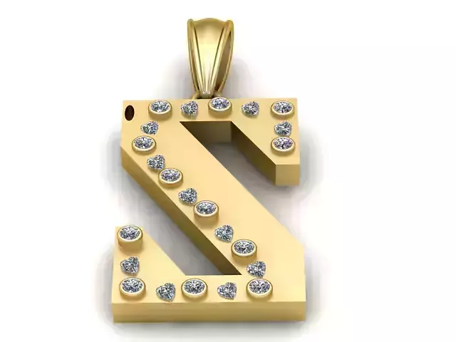 S Alphabet Pendant 3D Printable Model