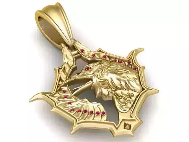 Gold Eagle Pendant 3D Printable Model