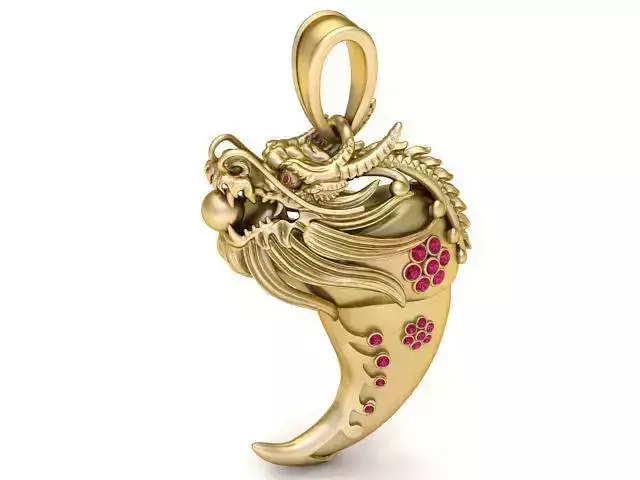 Gold Dragon Claw Pendant 3D Printable Model
