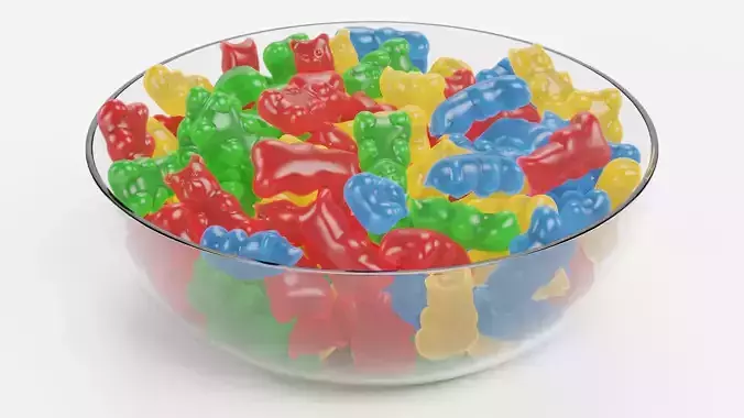 -Gummy Bears on Bowl-