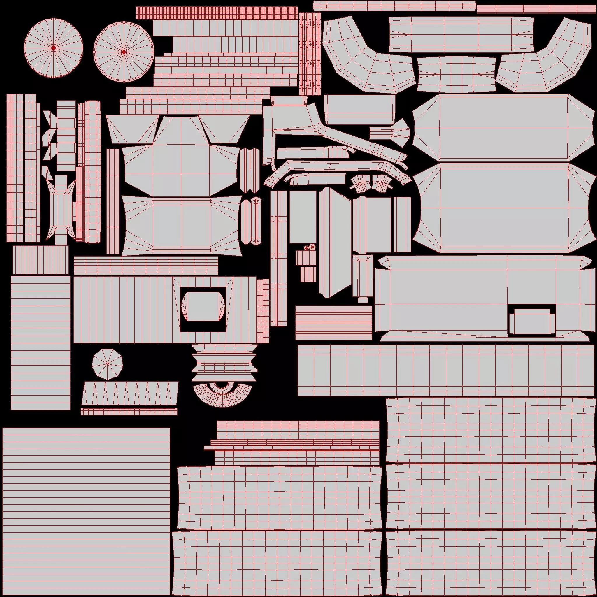 Sci-Fi Ventilation System Carbon Low-poly 3D model_7