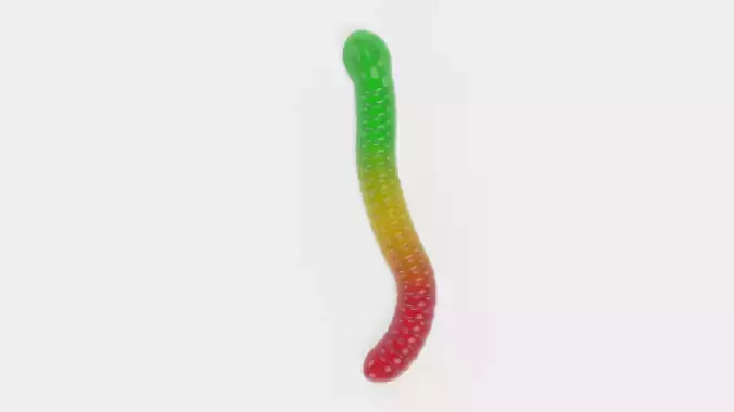 Gummy Worm - Jelly Candy Rigged 3D model