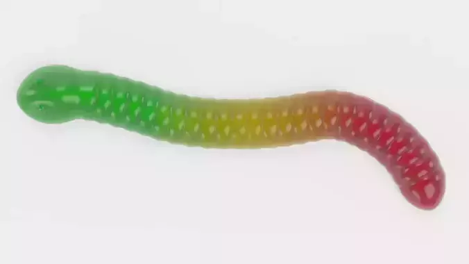 Gummy Worm - Jelly Candy Rigged 3D model 2