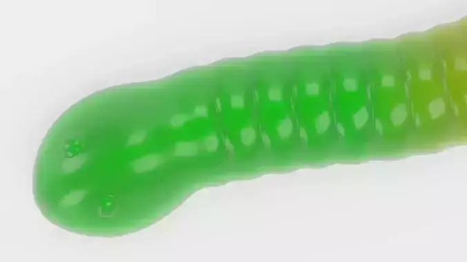 Gummy Worm - Jelly Candy Rigged 3D model 6