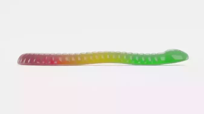 Gummy Worm - Jelly Candy Rigged 3D model 5