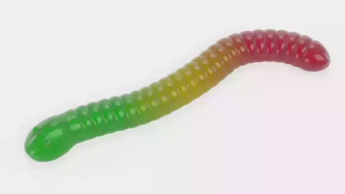 Gummy Worm - Jelly Candy Rigged 3D model 3