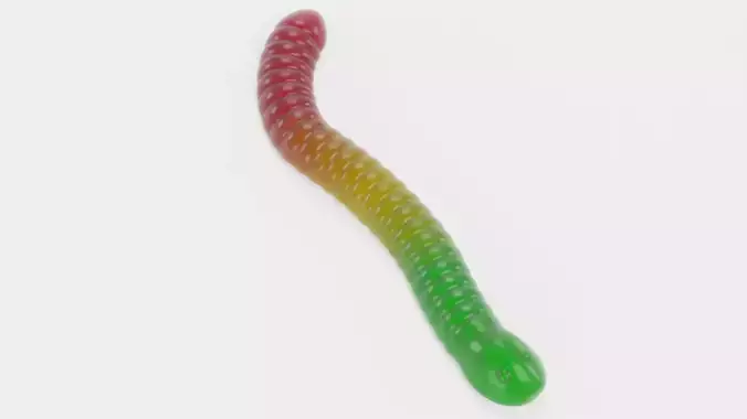 Gummy Worm - Jelly Candy Rigged 3D model 4