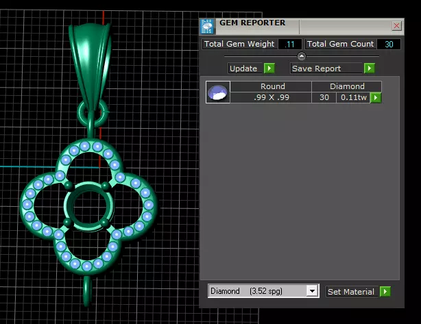 Gold Clover Gem Pendant 3D Printable Model 3D print model_5