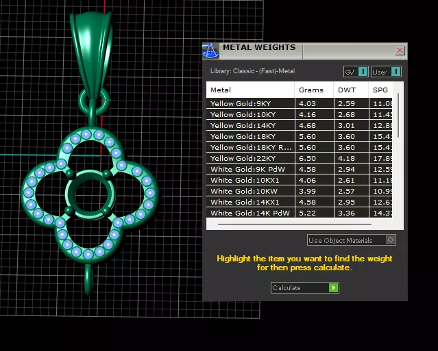 Gold Clover Gem Pendant 3D Printable Model 3D print model_7