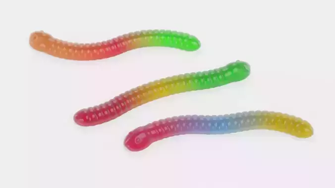 Gummy Worms - Jelly Candy Set Rigged 3D model 4