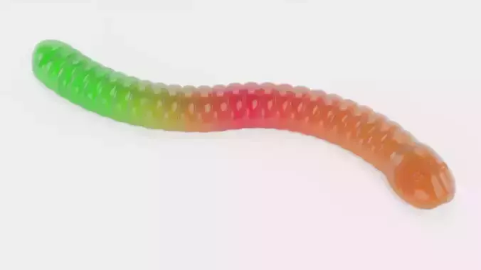 Gummy Worms - Jelly Candy Set Rigged 3D model 6