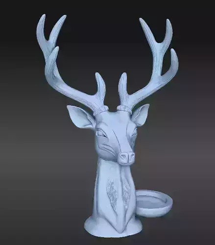 Rustic Deer Head Candle Holder