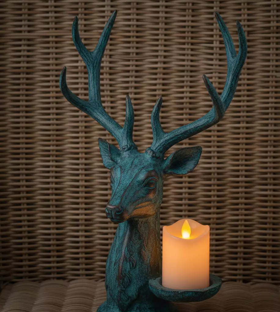 Rustic Deer Head Candle Holder 3D print model
