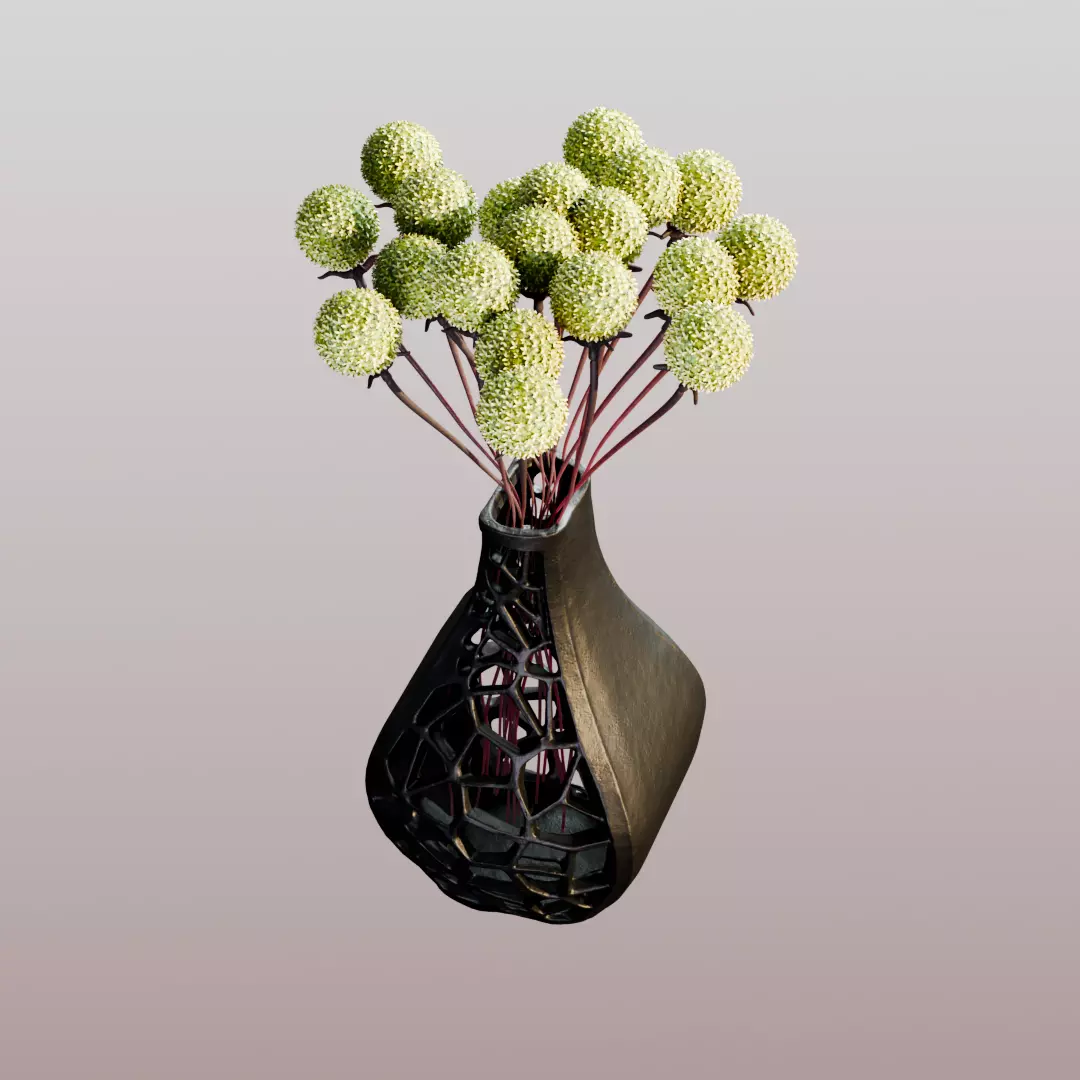 Modern Parametric Vase Low-poly 3D model_2