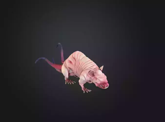 Mutant Rat Low-poly 3D model