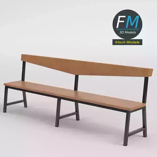 Minimalist wooden hallway bench