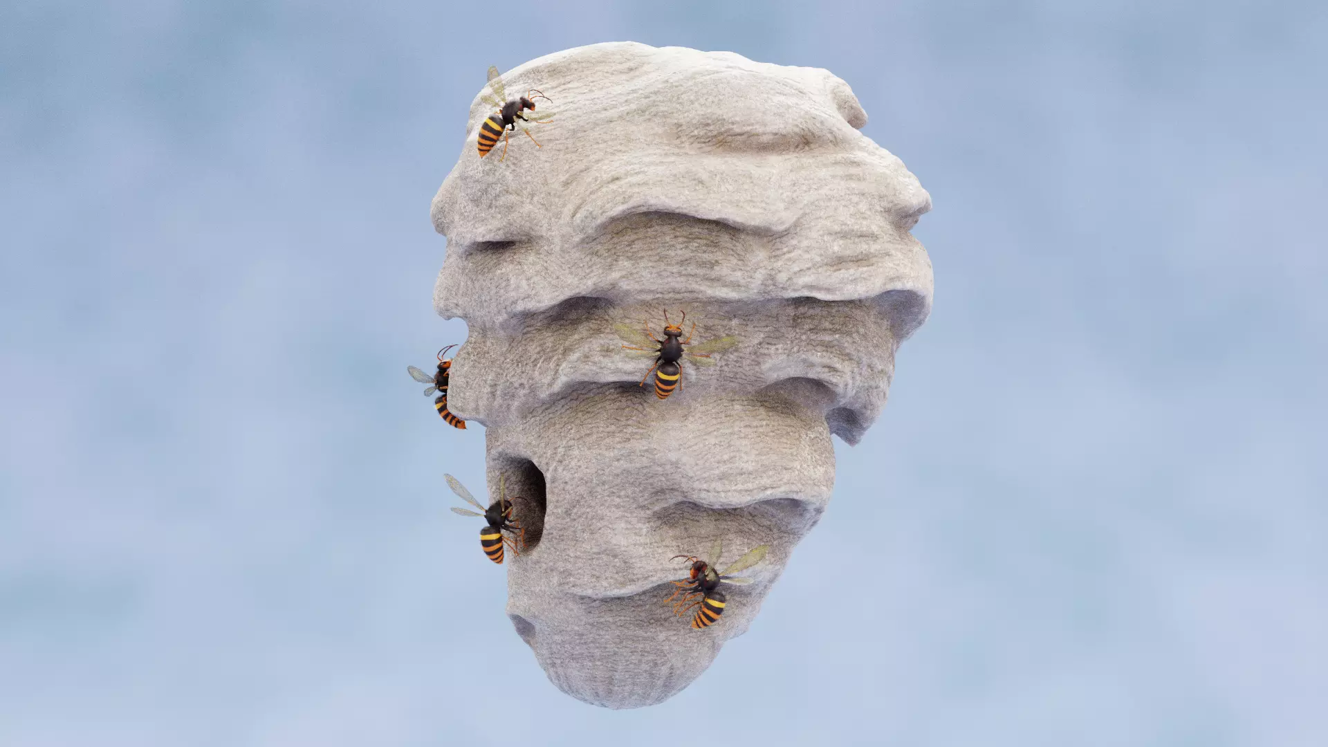 -Hornets with Nest- 3D model_3