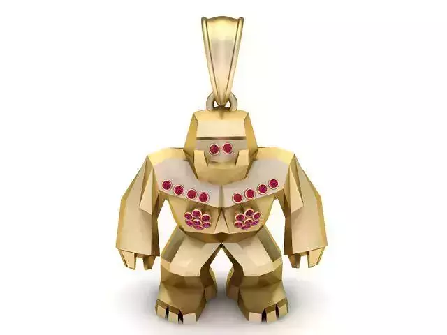 Gold Golem Pendant 3D Printable Model