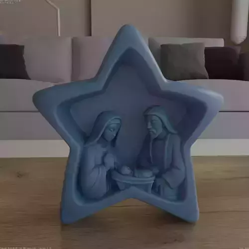 Modern Minimal Nativity Scene STL 3D Print File