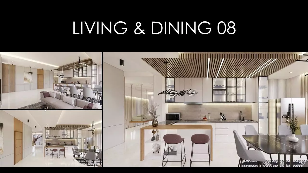 LIVING AND DINING 08 DUPLEX PROJECT Low-poly 3D model
