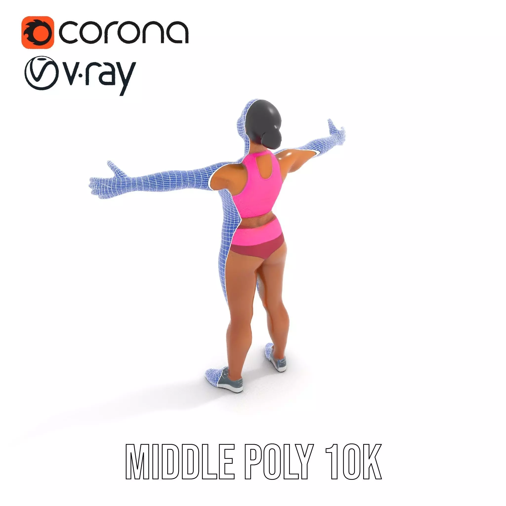 Athletic Female Fitness Outfit model pack Low-poly 3D model_10