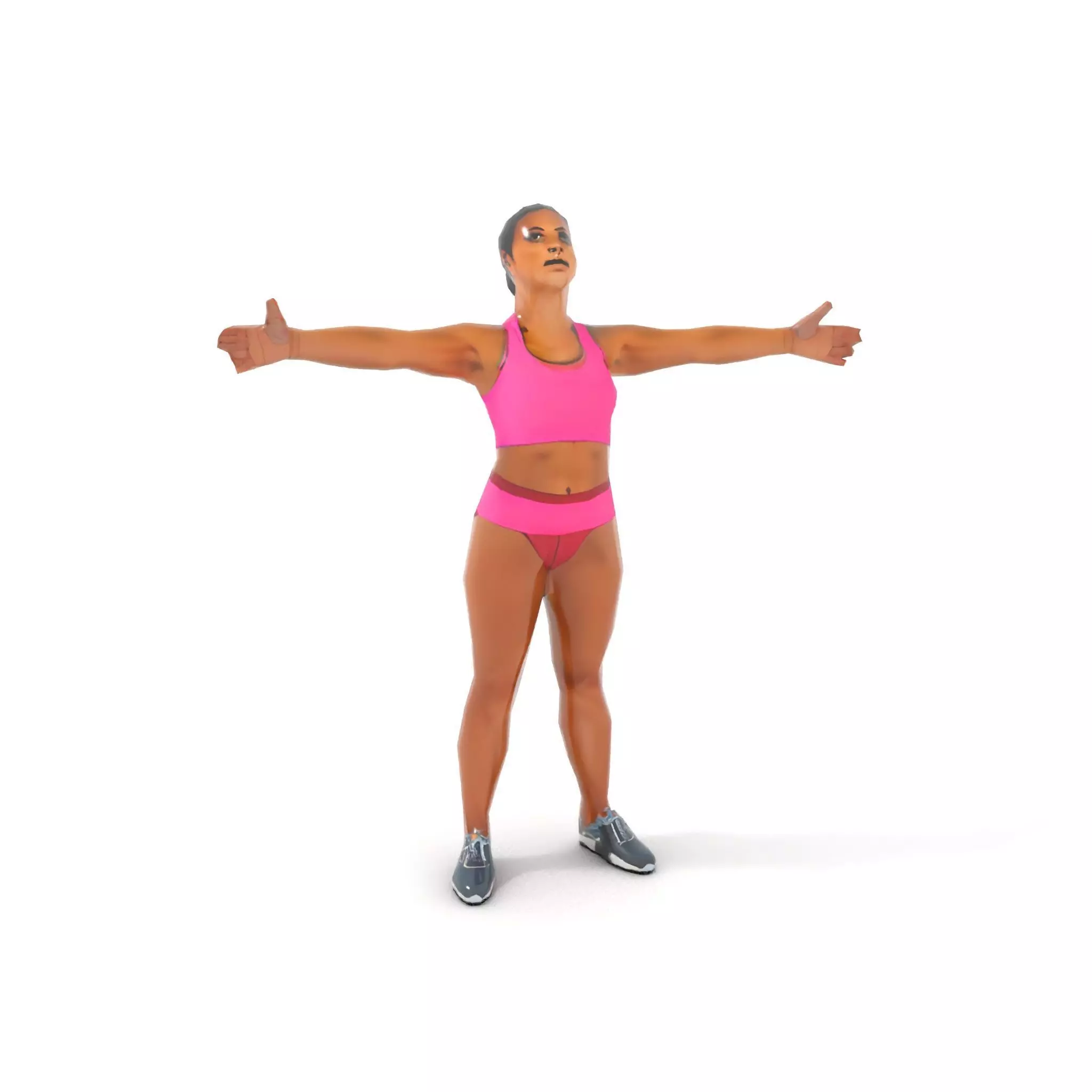Athletic Female Fitness Outfit model pack Low-poly 3D model_14