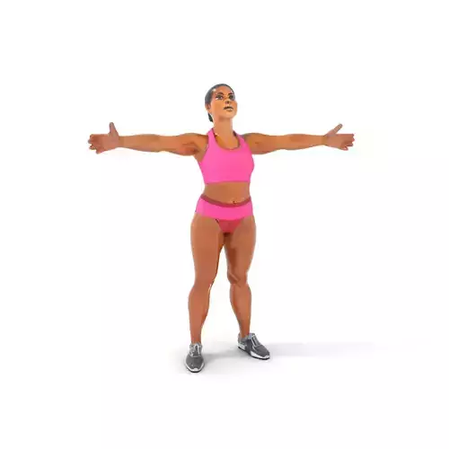 Athletic Female Fitness Outfit model pack Low-poly 3D model